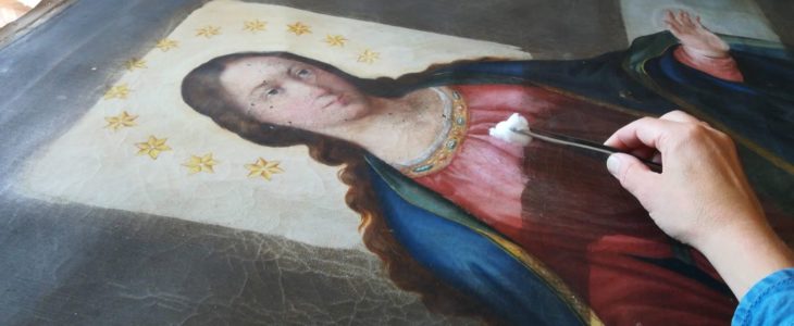 Renowacja obrazu Matki Bożej Niepokalanie Poczętej (faza I)